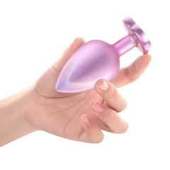 UV Plated Pink - Rear Anal Plug Set of 3 with Heart Shaped Base