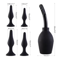 Anal Training Kit - Silicone Anal Plugs with Enema Anal Rinser 5-Piece Set
