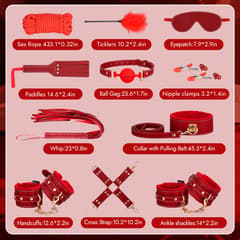 BDSM 11PCS - 11 Pieces Leather Restraints Kits