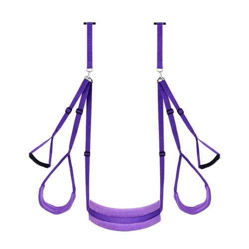 Door Swing - Upgraded Sex Swing with Hand Rings, Black and Purple