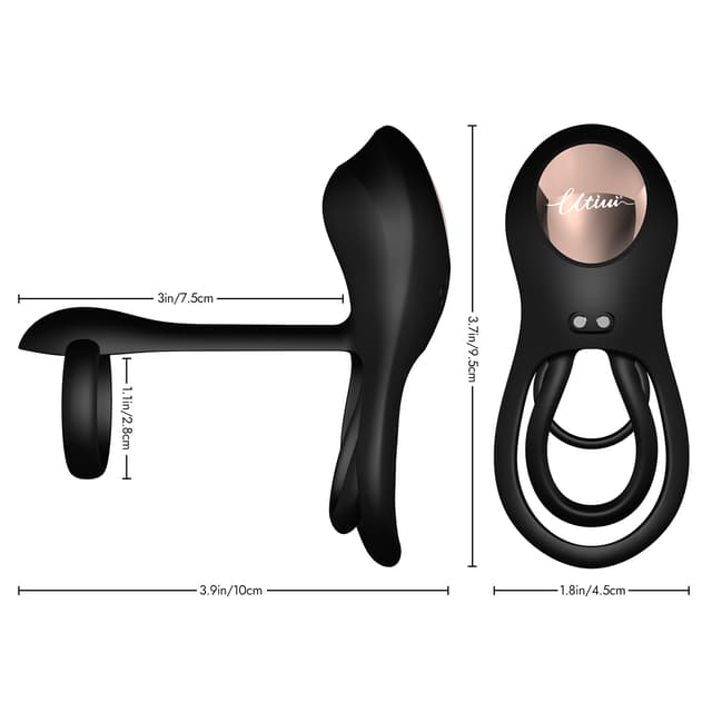 Vibrating Cock Ring Sex Toys - 3 in-1 Adult Couples Sex Toys