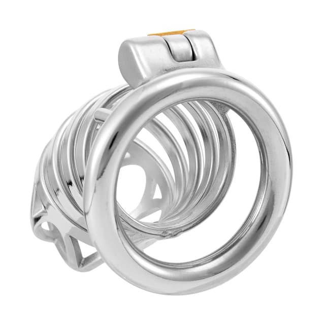 Chastity belt lock - Skeletonized sperm ring with triple size rings