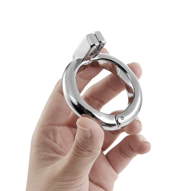 Chastity belt lock - Skeletonized sperm ring with triple size rings