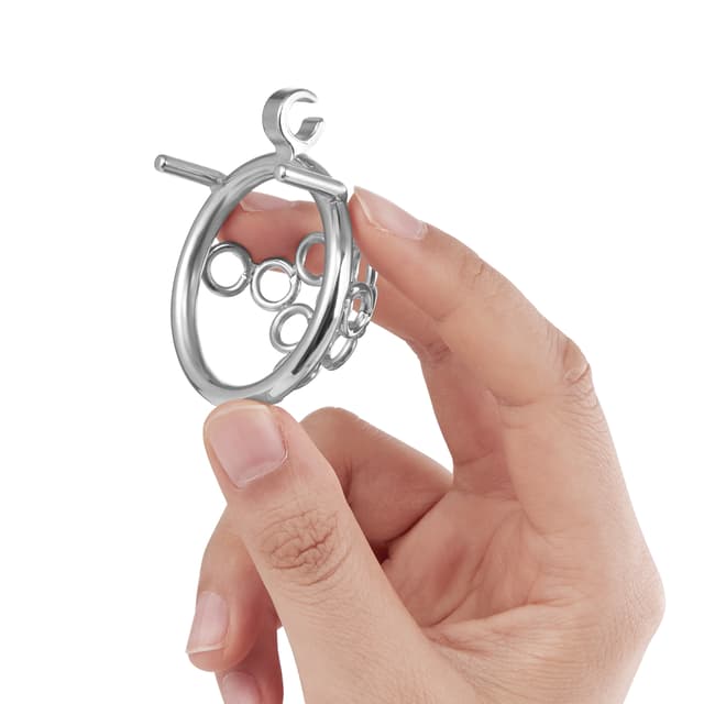 Chastity Belt Lock - Skeleton Locking Sperm Ring with Circle and Triple Rings