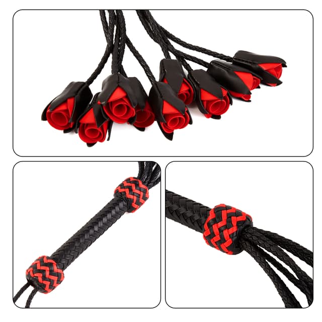 BDSM bondage flirting roses leather whip