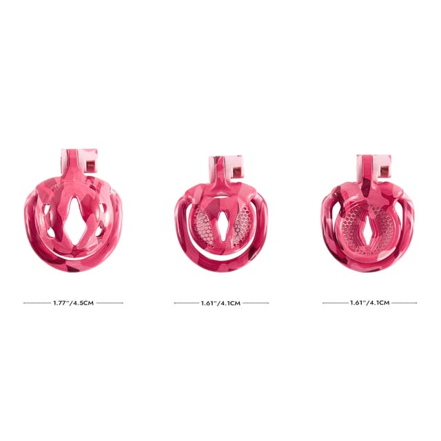 Pink Bird - 3D Design Chastity Cage with 4 Rings with Disposable Lock