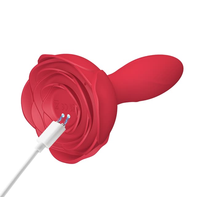 10 Frequency Inflatable Vibrating Rose Anal Plug Prostate Massager