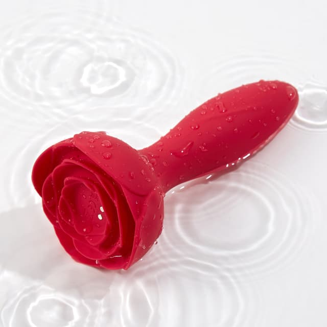 10 Frequency Inflatable Vibrating Rose Anal Plug Prostate Massager