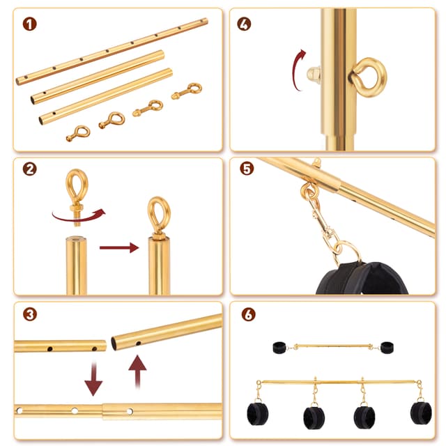 UTIMI Restraint Extension Pole with Adjustable Handcuffs and Footcuffs