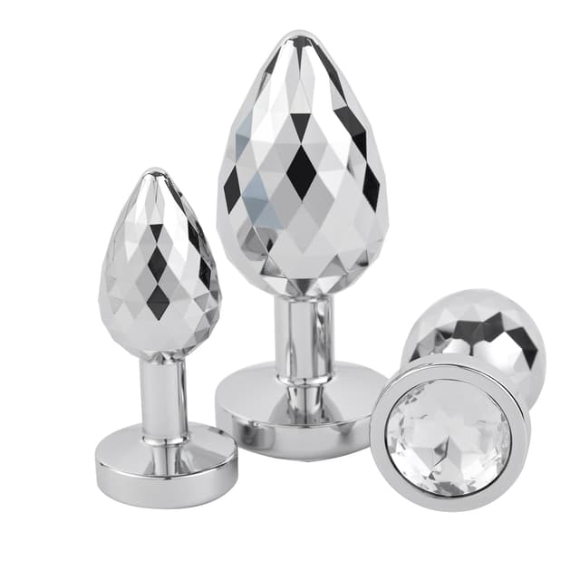 Preorder - Rhombus Rear Anal Plugs Silver 3-Pack Set