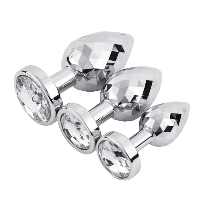 Preorder - Rhombus Rear Anal Plugs Silver 3-Pack Set