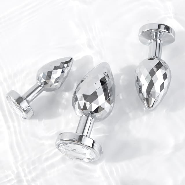 Preorder - Rhombus Rear Anal Plugs Silver 3-Pack Set