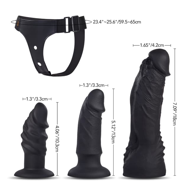 Strap on Dildo - UTIMI Strapon 3 Removable Realistic Silicone Dildos