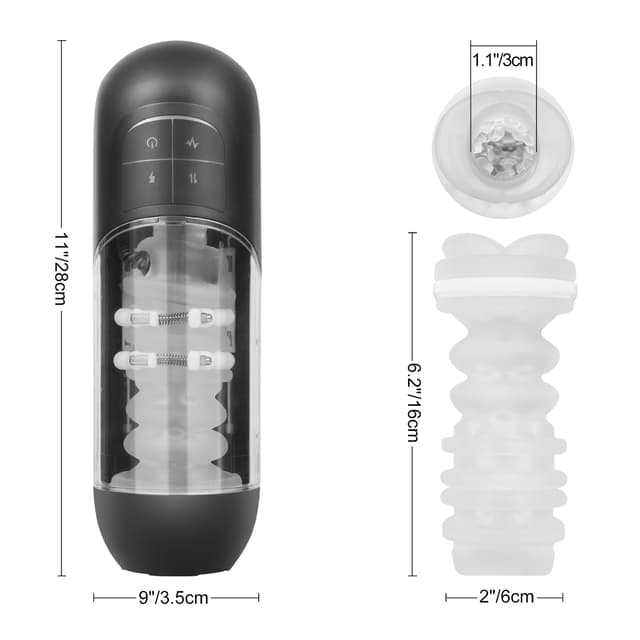 Electric Stretch-10 Stretch+7 Vibrating Stroking Waterproof Masturbator